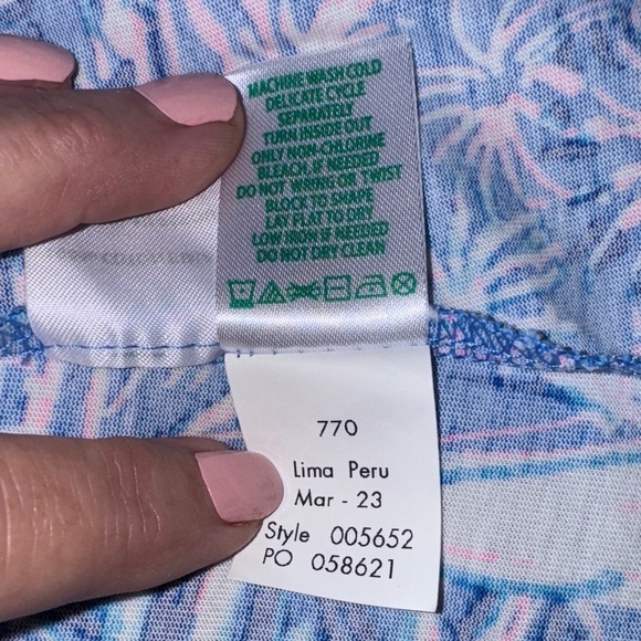 Lilly Pulitzer Blue Pink Sailboat Print Short Sleeve Flare Dress Size Large - Picture 5 of 9